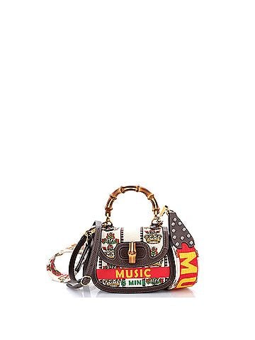 Gucci Bamboo 1947 Top Handle Bag Limited Edition 100 Centennial Printed Canvas Mini (view 1)