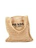 Prada 100% Raffia Tan Triangle Logo Open Tote Raffia One size - photo 1