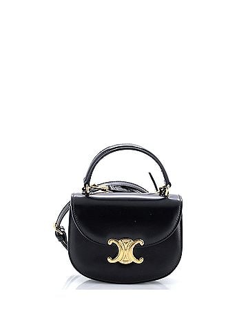 Céline Triomphe Besace Clea Top Handle Flap Bag Leather Mini (view 1)