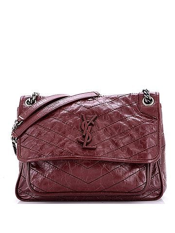 Saint Laurent Niki Chain Flap Bag Matelasse Chevron Leather Medium (view 1)