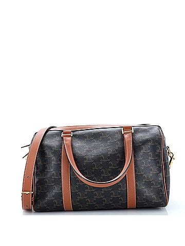 Céline Boston Bag Triomphe Coated Canvas Medium (view 1)