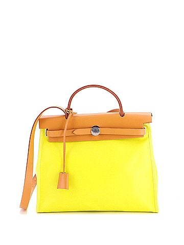 Hermès Herbag Zip Berline Vache Canvas and Leather 31 (view 1)