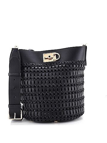 Salvatore Ferragamo The Studio Bucket Bag Woven Leather (view 1)