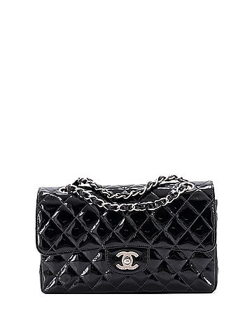 Chanel Vintage Classic Double Flap Bag Quilted Patent Small (view 1)