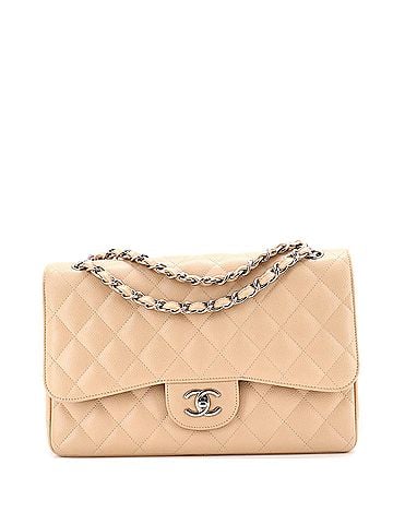 Chanel Vintage Classic Double Flap Bag Quilted Caviar Jumbo (view 1)