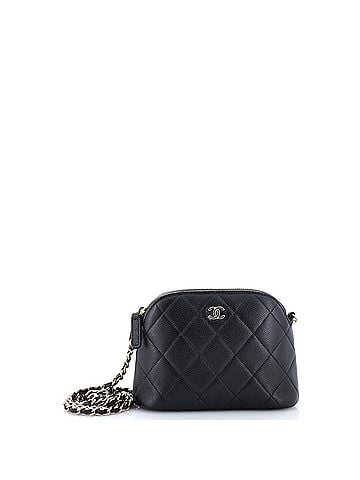Chanel CC Dome Zip Clutch with Chain Quilted Caviar Mini (view 1)