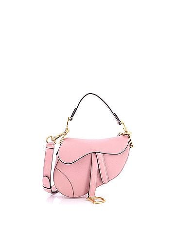 Christian Dior Saddle Handbag with Strap Leather Mini (view 1)