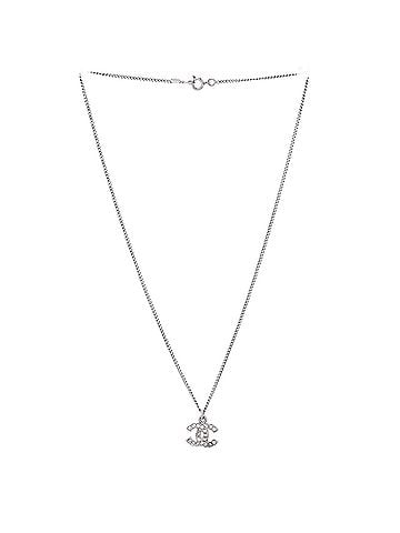 Chanel CC Crystal Logo Necklace Metal (view 2)