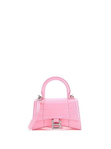 Balenciaga Hourglass Top Handle Bag Crocodile Embossed Leather XS (view 1)