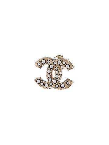 Chanel CC Stud Earrings Metal with Faux Pearls (view 2)