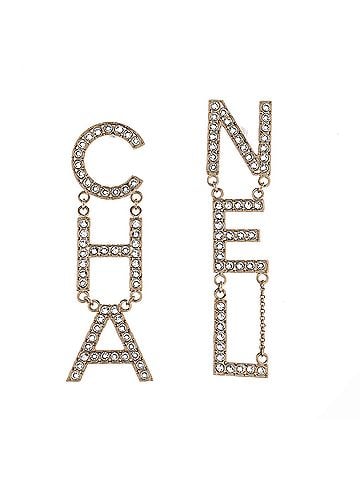 Chanel CHA-NEL Drop Earrings Metal with Crystals (view 1)