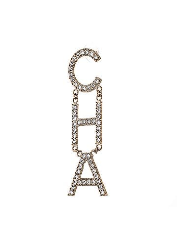 Chanel CHA-NEL Drop Earrings Metal with Crystals (view 2)