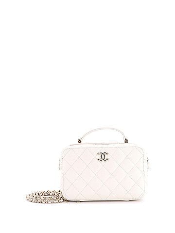Chanel CC Zip Around Top Handle Vanity Case with Chain Quilted Caviar Small (view 1)