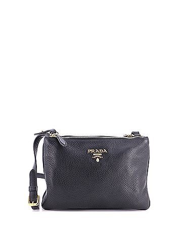 Prada Double Zip Crossbody Bag Vitello Daino Small (view 1)
