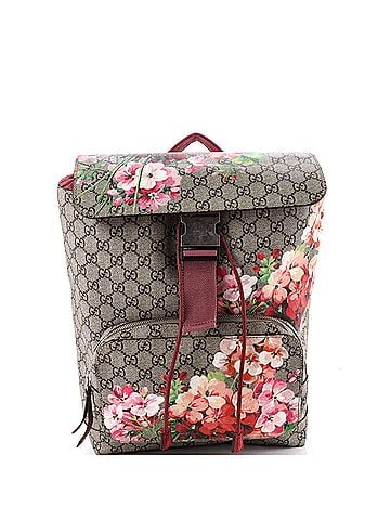 Gucci Buckle Backpack Blooms Print GG Coated Canvas Medium (view 1)