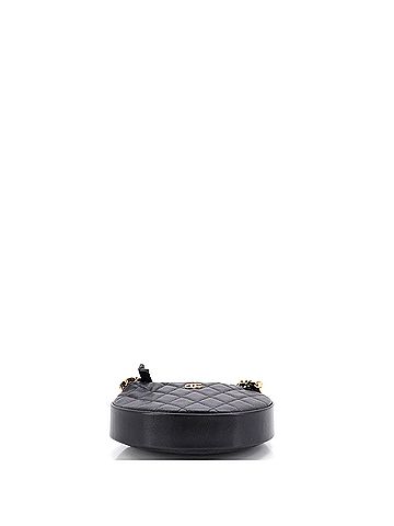 Chanel Double Chain Bow Hobo Pouch Quilted Caviar Mini (view 2)