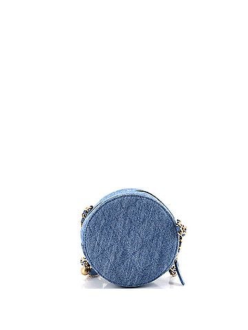 Chanel Pearl Crush Round Clutch with Chain Quilted Denim (view 2)