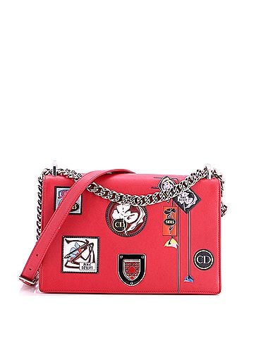 Christian Dior Diorama Flap Bag Patch Embellished Leather Medium (view 1)