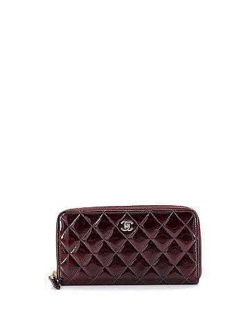 Chanel Zip Around Wallet Quilted Patent Long (view 1)