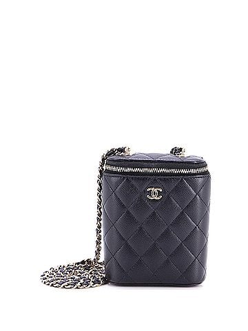 Chanel Vertical Classic Vanity Case with Chain Quilted Caviar Small (view 1)