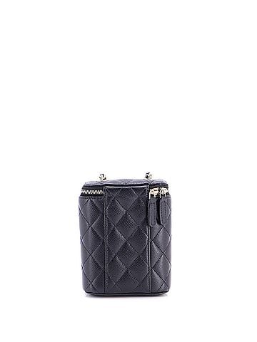 Chanel Vertical Classic Vanity Case with Chain Quilted Caviar Small (view 2)