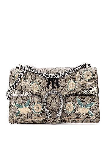 Gucci MLB Dionysus Bag Embroidered GG Coated Canvas with Python Small (view 1)