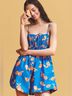 FARM Rio 100% Cotton Print Blue Orange Romper Size L - photo 4