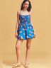 FARM Rio 100% Cotton Print Blue Orange Romper Size M - photo 5