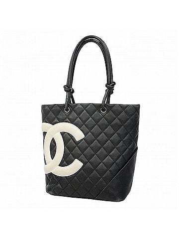Chanel Chanel Cambon Lambskin Tote Bag, Black, Women's (view 1)