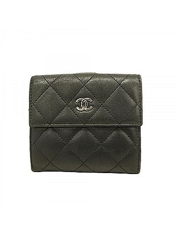 Chanel Chanel Matelassé Lambskin Wallet, Black, Women's (view 1)
