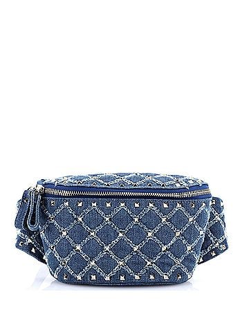 Valentino Garavani Rockstud Spike Belt Bag Quilted Denim (view 1)