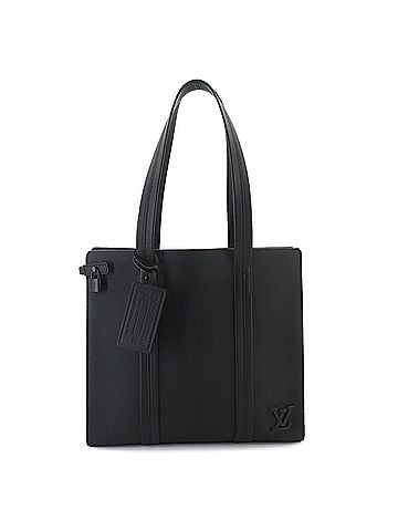 Louis Vuitton Louis Vuitton Aerogram Takeoff Tote Handbag, Leather, Black, M57308 RFID (view 1)