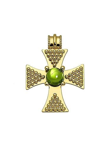 Chanel Chanel pendant top with peridot, 18K yellow gold (750). (view 1)