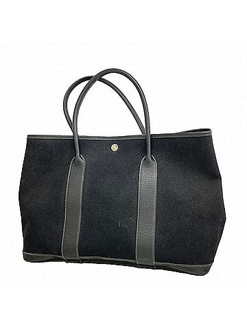 Hermès Hermes Garden PM Tote Bag, Toile Officier, Black, ?K stamp, Ladies' (view 1)