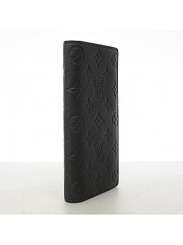 Louis Vuitton Louis Vuitton Monogram Shadow Portefeuille Brazza Long Wallet M62900 Black Men's (view 2)