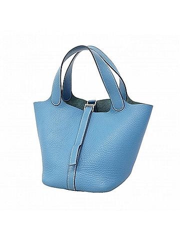 Hermès Hermes Picotin PM handbag, Taurillon Clemence leather, Blue Jean, ?H stamp, Ladies'. (view 1)