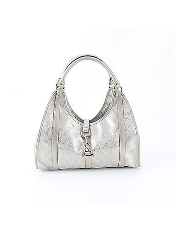 Gucci Gucci GG Imprime Jackie 203494 Leather Tote Bag Handbag Shoulder Silver Women's (view 1)