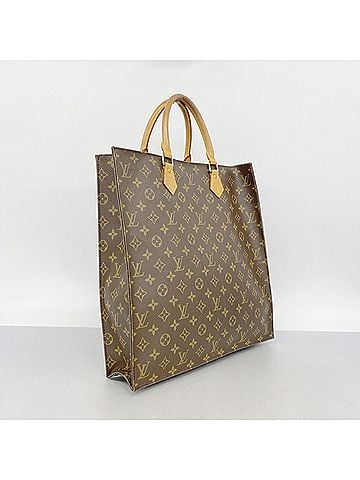Louis Vuitton Louis Vuitton Monogram Sac Plat Tote Bag M51140 Brown Women's (view 2)