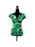 Studio Y Floral Green Black T-Shirt Size M - photo 1