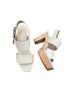 Charlotte Stone 100% Leather Snake Print White Tan Sandals Size 10 - photo 1