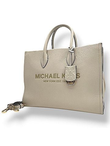 Michael Kors MICHAEL KORS Mirella Large Tote Bag, Leather, Ivory/White, Women's, Gold Hardware, s18 (view 1)