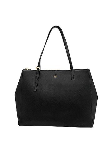 Tory Burch TORY BURCH Emerson Tote Bag, Saffiano Leather, Black, Gold Hardware, Women's (s94) (view 2)