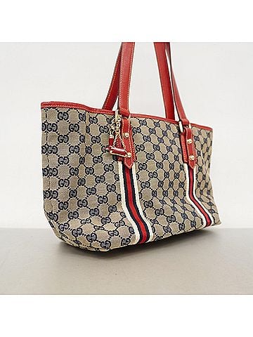 Gucci Gucci GG Canvas Tote Bag 137396 Navy Red Women's P3057693 (view 2)