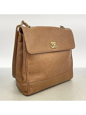 Chanel Chanel Triple Coco Chain Shoulder Bag, Caviar Leather, Brown, Women's, P3057672 (view 2)