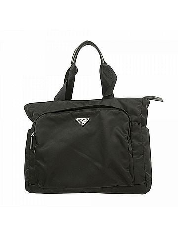 Prada Prada Tote Bag, Saffiano Nylon, Black, Women's, P3055205 (view 1)