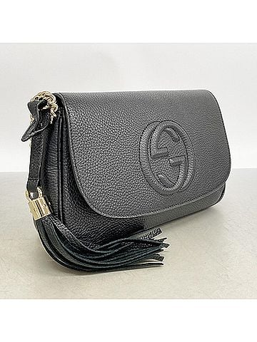 Gucci Gucci Soho Shoulder Bag 536224 Leather Black Women's P3032045 (view 2)