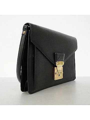 Louis Vuitton Louis Vuitton Epi Leather Clutch Bag, Pochette Sellier Dragonne, M52612, Noir (Men's), P3031986 (view 2)