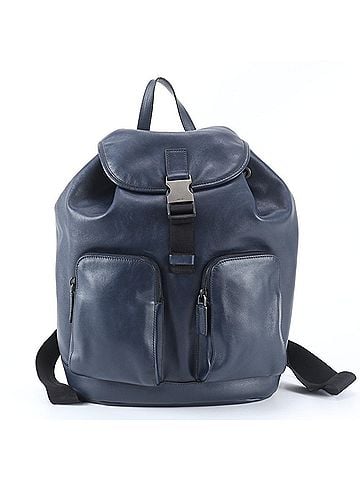 Prada Prada Leather Backpack, Rucksack, Shoulder Bag, Handbag, Navy, Men's (view 1)
