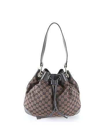 Gucci Gucci GG Canvas Drawstring Pouch 272374 Leather Shoulder Bag Brown Women's (view 1)