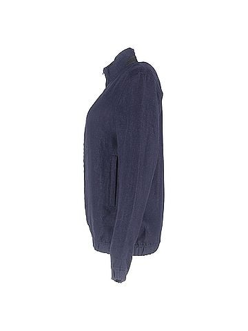 Loro Piana Loro Piana Rain System Bomber Jacket in Navy Blue Linen (view 2)